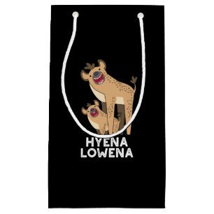 Hyena Lowena Funny Animal Hyena Pun Dark BG Small Gift Bag