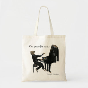 Hyena Piano Music Player Fantasy Art Budget Tote Bag