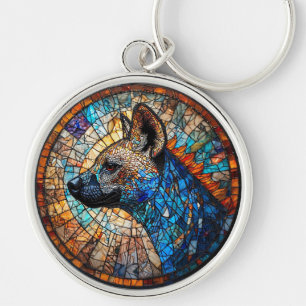 Hyena Stained Glass Artwork Key Ring