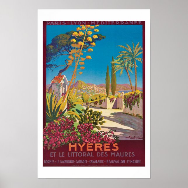 Hyères France Travel Poster (Front)
