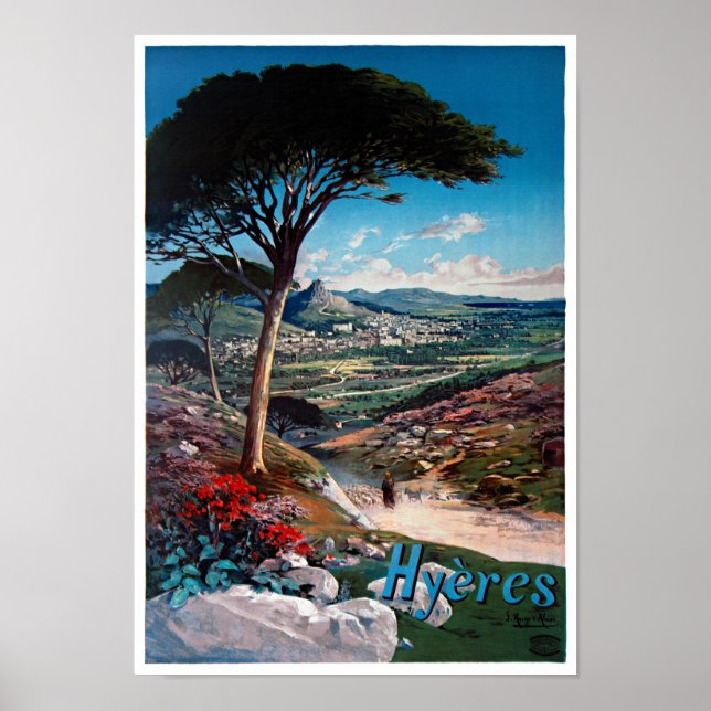 Hyeres, France Vintage Poster Restored (Front)