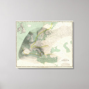 Hyetographic map Europe Canvas Print