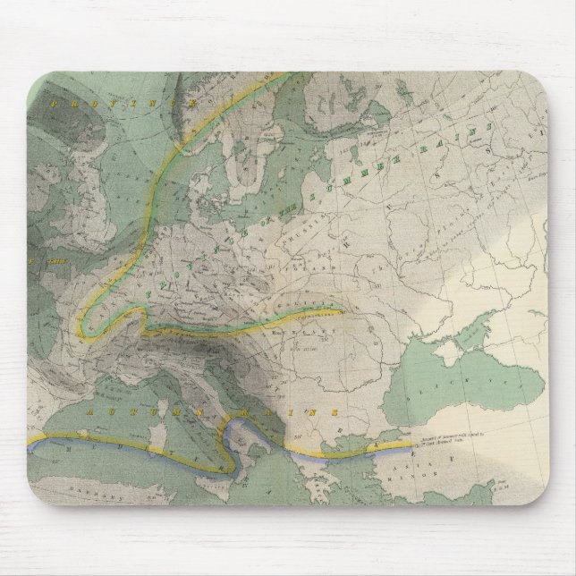 Hyetographic map Europe Mouse Mat (Front)
