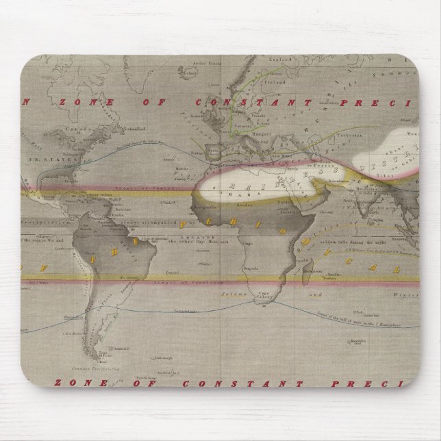 Hyetographic rain map mouse mat (Front)