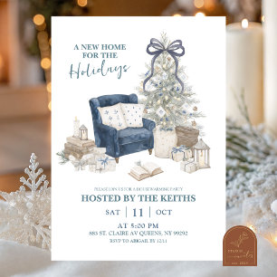 Hygge Blue Winter New Home for Holiday Invitation