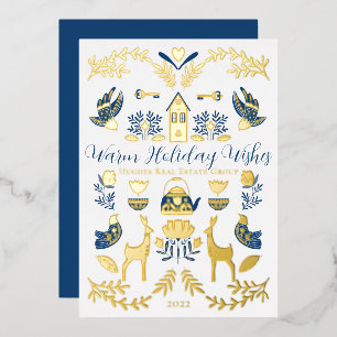 Hygge Blue   Yellow Unique Warm Holiday Wishes