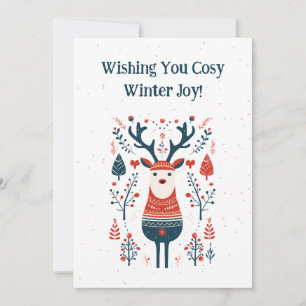 Hygge Christmas Deer Design- Scandinavian Inspired Thank You Card