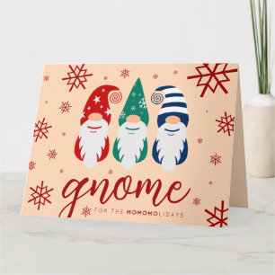 Hygge Christmas Gnome for the Holidays Snowflakes Card