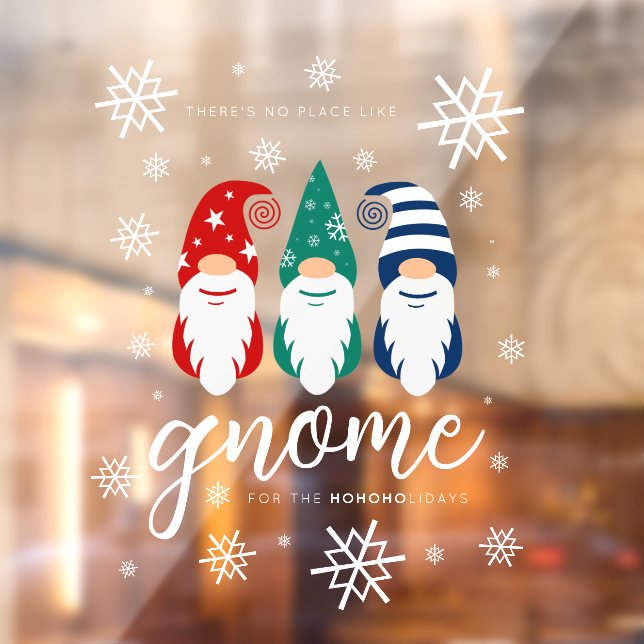 Hygge Christmas Gnome for the Holidays Snowflakes Window Cling (Sheet 2)