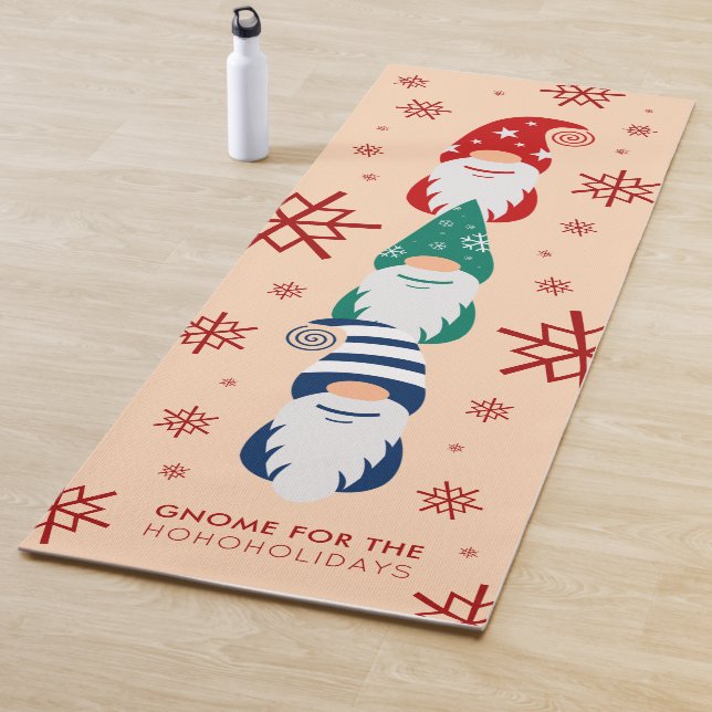 Hygge Christmas Gnome for the Holidays Snowflakes Yoga Mat (In Situ)