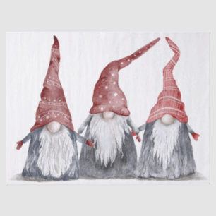Hygge Christmas Holiday Gnomes Tissue Paper