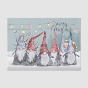 Hygge Christmas Holiday Gnomes Tissue Paper