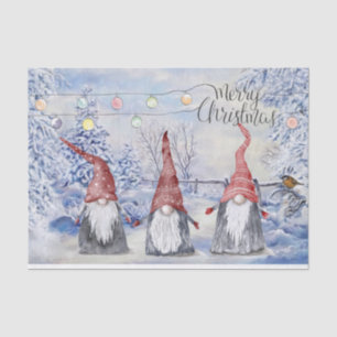 Hygge Christmas Holiday Gnomes Tissue Paper