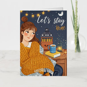 Hygge Cosy Candlelight Night Celebrate Foil Greeting Card
