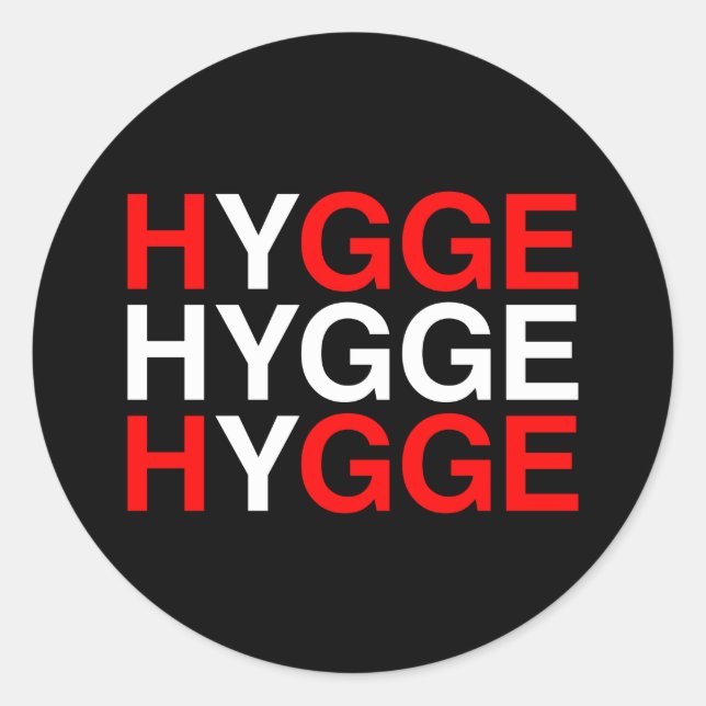 HYGGE Danish Flag Classic Round Sticker (Front)
