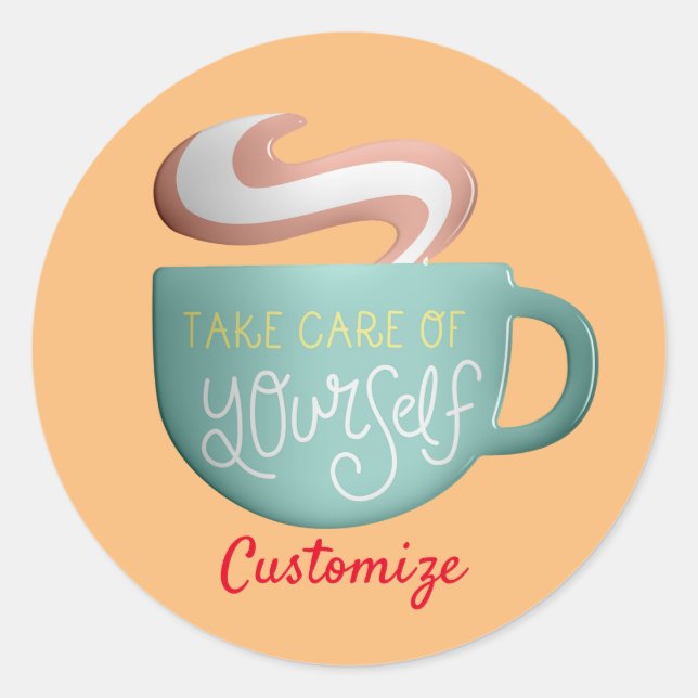 Hygge Drink Self-Care Thunder_Cove Classic Round Sticker (Front)