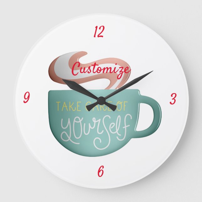 Hygge Drink Self-Care Thunder_Cove Large Clock (Front)