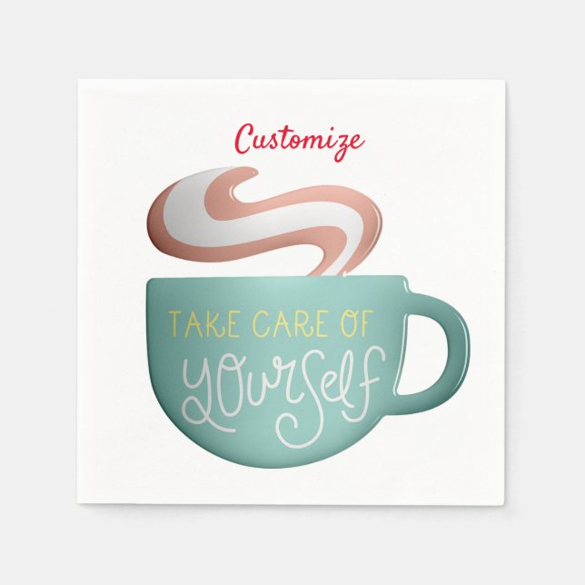 Hygge Drink Self-Care Thunder_Cove  Napkin (Front)