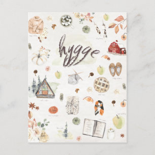Hygge Fall Autumn October Postcard