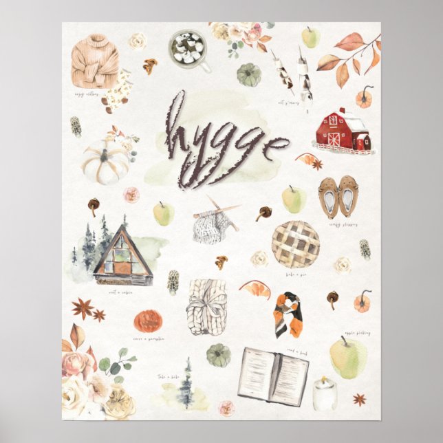 Hygge Fall Print Autumn October  (Front)