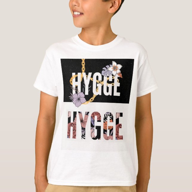 HYGGE Floral T-Shirt – Cosy Nordic Aesthetic with  (Front)