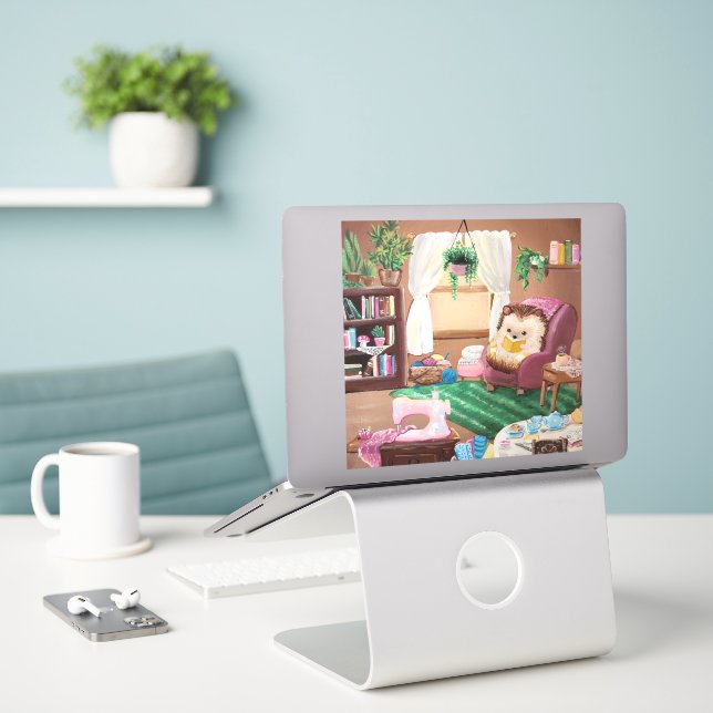 Hygge Hedgehog (Laptop On Desk)