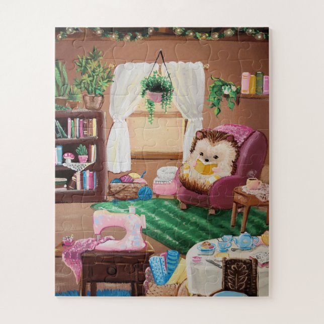 Hygge Hedgehog Jigsaw Puzzle (Vertical)