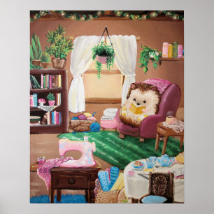 Hygge Hedgehog Poster