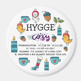 HYGGE - meaning and pronunciation cute doodles new Magnet