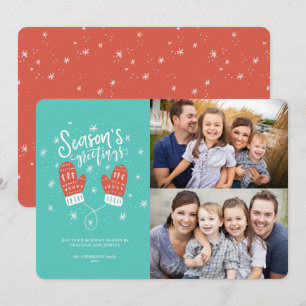 Hygge Mittens 2 Photo Christmas Holiday Flat Card