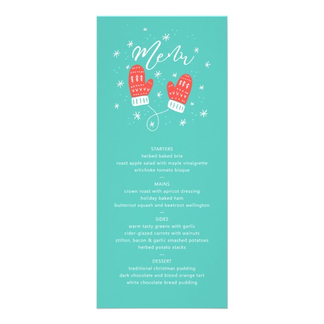 Hygge Mittens Christmas Holiday Menu (Front)