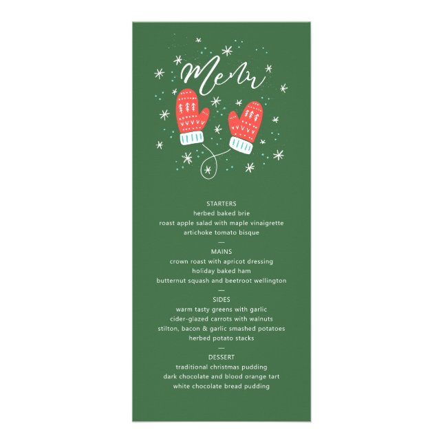 Hygge Mittens Christmas Holiday Menu (Front)
