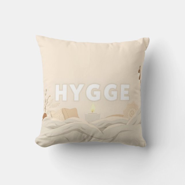 Hygge Throw Pillow | Cozy Scandinavian Home Decor (Front)