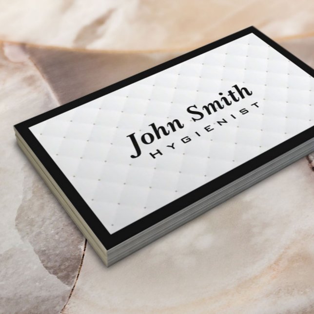 Hygienist Luxury Diamond Quilt Dental Business Card (Creator Uploaded)