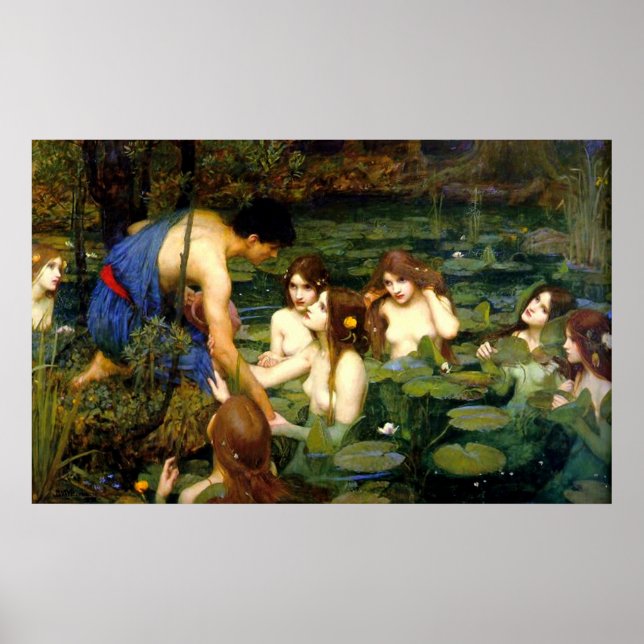 Hylas and the Nymphs (1896) ~ Fine Art Canvas Poster (Front)