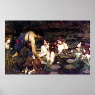Hylas and the Nymphs, by John William Waterhouse Poster