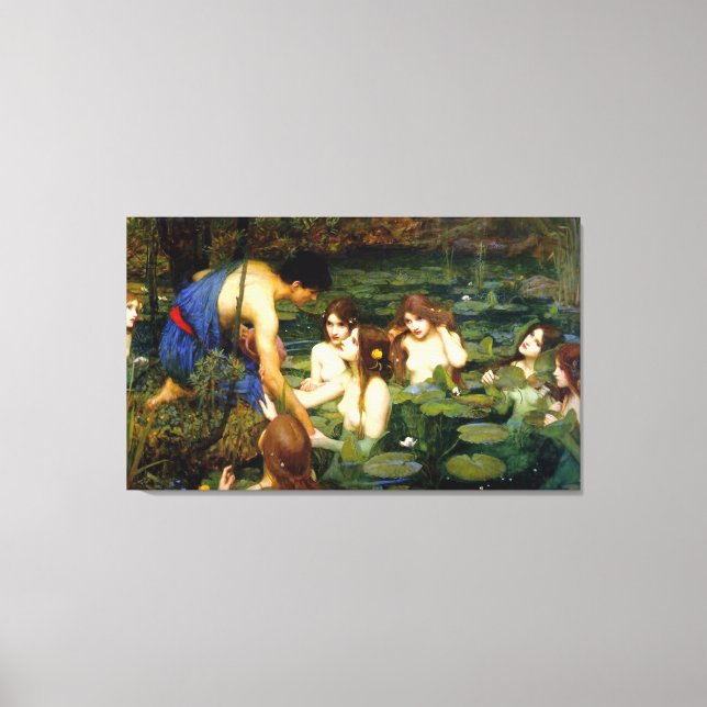 Hylas and the Nymphs ~ John William Waterhouse Canvas Print (Front)
