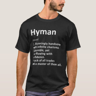 Hyman Definition Personalised Name Funny Birthday  T-Shirt