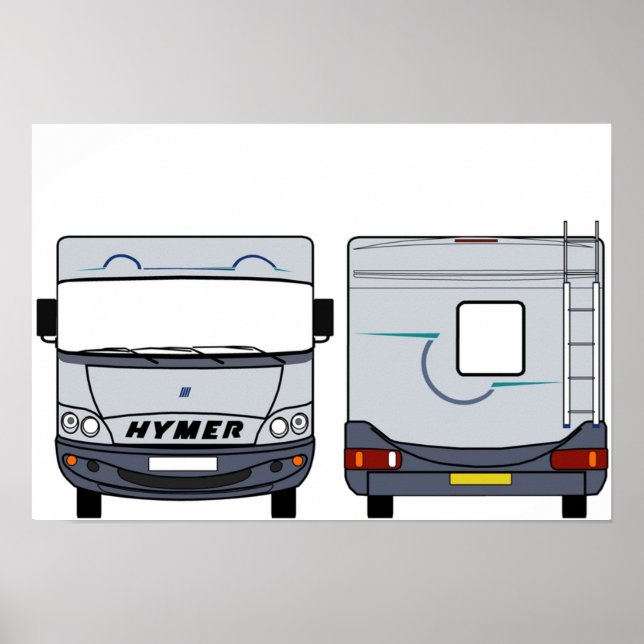 Hymer Motorhome Front  Back  Colour Poster (Front)