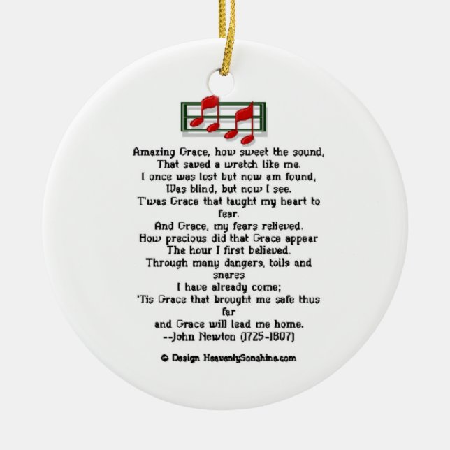 Hymn Ornament Amazing Grace (Front)