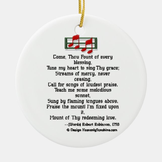 Hymn Ornament Come Thou Fount (Front)