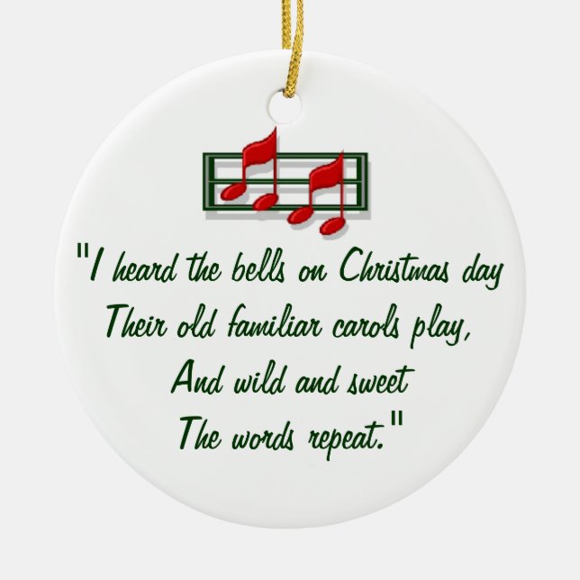 Hymn Ornament "I Heard the Bells on Christmas Day" (Front)