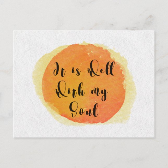 Hymn Postcard - Well With My Soul (Front)