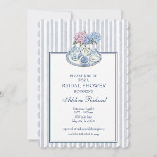 Hyndrangea Tea Party Bridal Shower Invitation