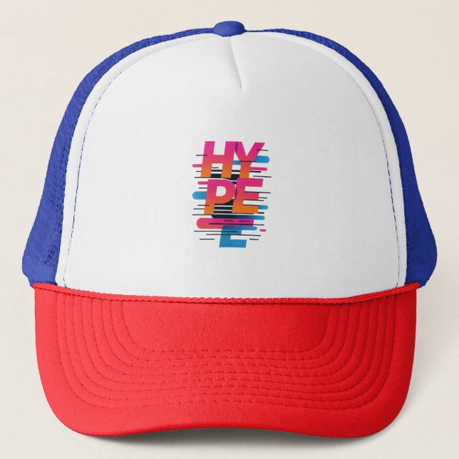HYPE MODE – Retro Vapour Rush Trucker Hat (Front)