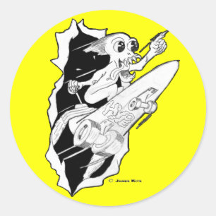 HYPE: Rocket Powered Skateboard Classic Round Sticker
