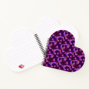 Hyper-Bloom Purple Butterfly: Dark  Floral  Notebook