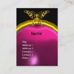 HYPER BUTTERFLY  AMETHYST MONOGRAM  yellow pink Business Card