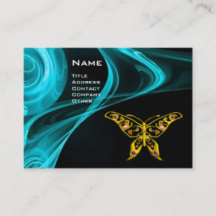 HYPER BUTTERFLY- bright  black yellow blue Business Card