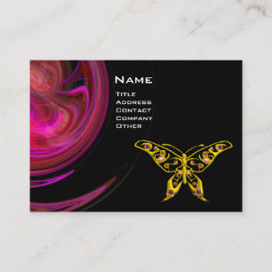 HYPER BUTTERFLY- bright pink violet black yellow Business Card